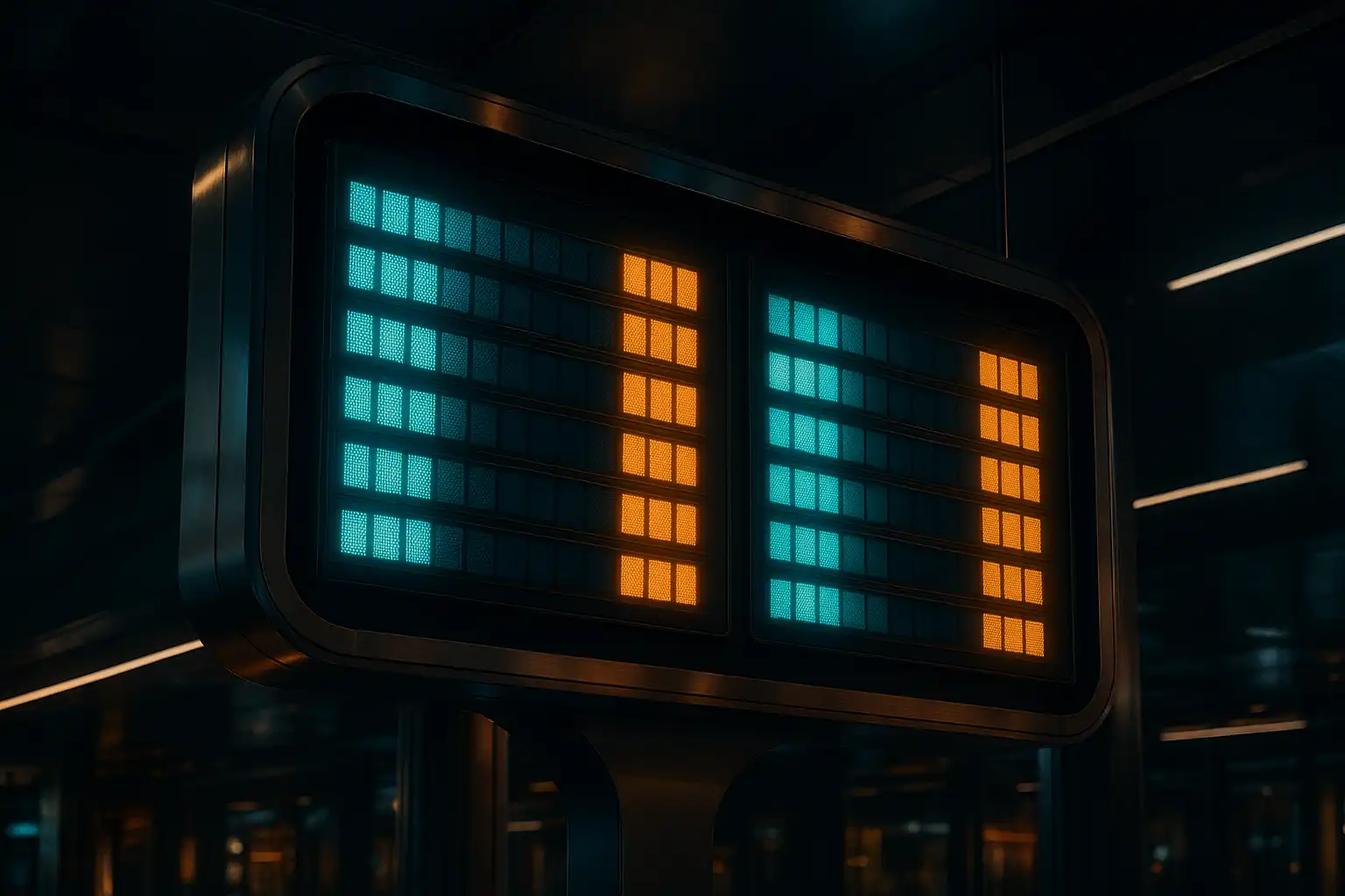 Casino review dashboard styled as a metro station information board
