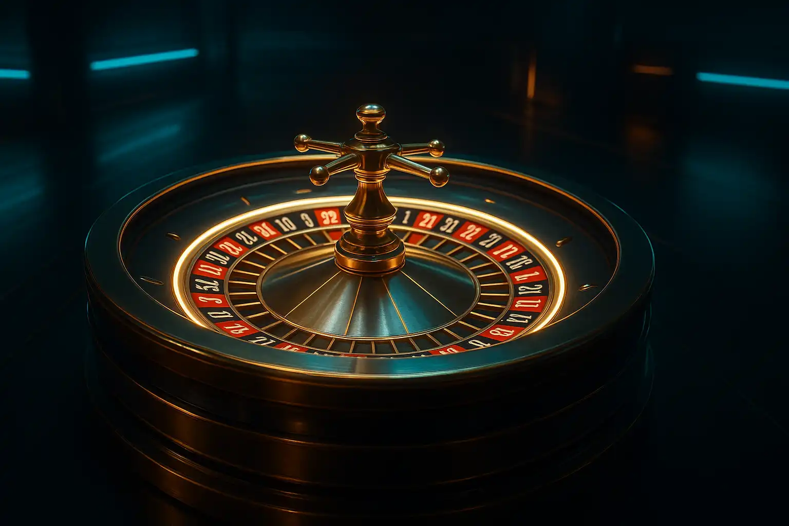 Roulette wheel lit up like a subway station clock